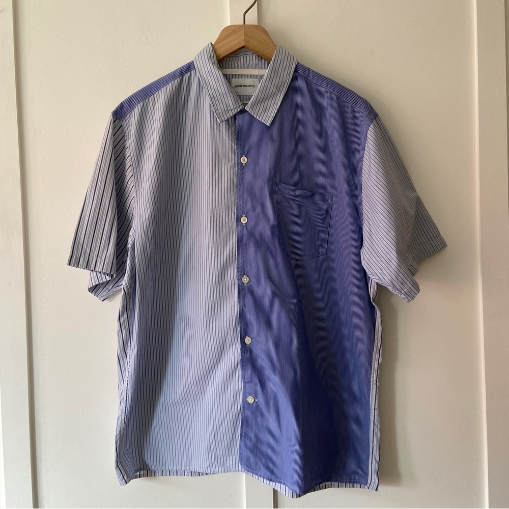 Norse Projects Carsten Poplin Shirt Stripe Multi Size Blue Large - Picture 1 of 10